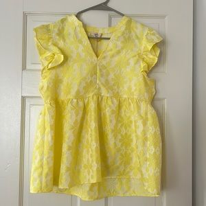 Yellow Floral Blouse - size S